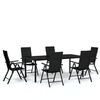 vidaXL Ensemble &agrave; manger de jardin 7 pcs Noir