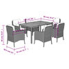 vidaXL Ensemble &agrave; manger de jardin coussins 7pcs Noir R&eacute;sine tress&eacute;e