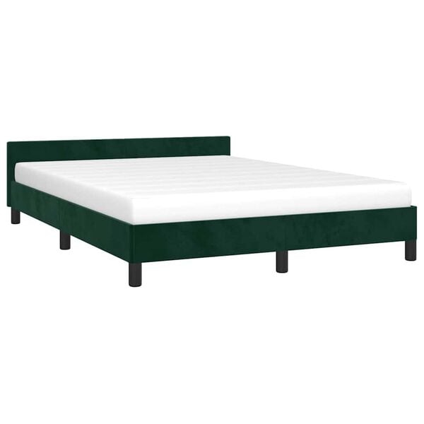 vidaXL Cadre de lit sans matelas vert fonc&eacute; 140x190 cm velours