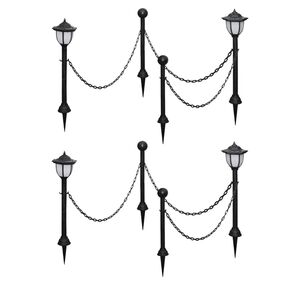 vidaXL Lampes solaires 4 pcs avec cha&icirc;ne et piquets