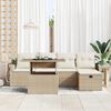 vidaXL Ensemble de canap&eacute; de jardin 6 pcs Beige Poly rotin