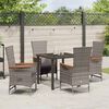 vidaXL Ensemble de salle &agrave; manger pour jardin avec coussin 5 pcs Gris