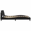 vidaXL Cadre de lit Dover noir 140x190 cm velours