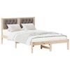 vidaXL Cadre de lit avec t&ecirc;te de lit Taupe 120 x 190 cm Pin massif