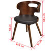 vidaXL Chaises &agrave; manger lot de 6 marron similicuir