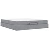 vidaXL Cadre de lit avec matelas avec matelas 2 pcs Gris clair tissu