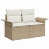 vidaXL Ensemble de canapé de jardin avec coussin 7 pcs Beige polyrotin