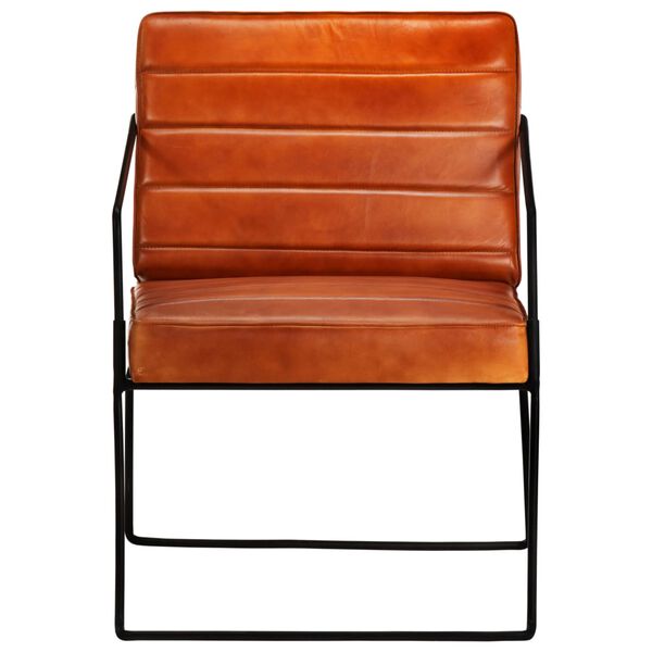 vidaXL Fauteuil Brun roux Cuir v&eacute;ritable