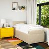 vidaXL Sommier &agrave; lattes de lit avec matelas Cr&egrave;me 100x200 cm Tissu