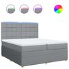 vidaXL Sommier &agrave; lattes de lit avec matelas Gris clair 200x200cm Tissu