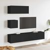 vidaXL Ensemble de meubles TV 4 pcs Noir Bois d'ing&eacute;nierie