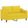 vidaXL Ensemble de canapés 3 pcs avec coussins Jaune clair Tissu