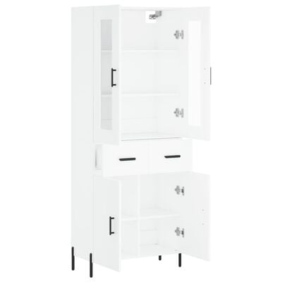 vidaXL Buffet haut Blanc 69,5x34x180 cm Bois d'ingénierie