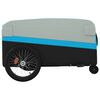 vidaXL Remorque de v&eacute;lo noir et bleu 45 kg fer