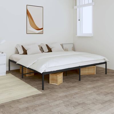 vidaXL Cadre de lit métal sans matelas noir 193x203 cm