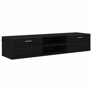 vidaXL Cabinet en Bois 150 x 39 x 30 cm Noir Bois d'ing&eacute;nierie