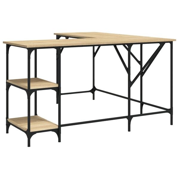 vidaXL Bureau chêne sonoma 139x139x75 cm bois d'ingénierie