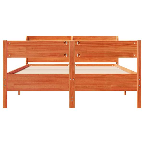 vidaXL Cadre de lit sans matelas cire marron 120x190cm bois pin massif