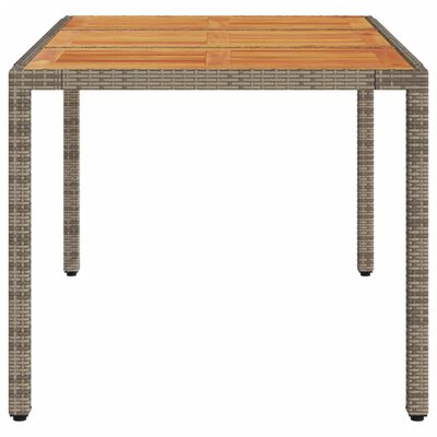 vidaXL Table de jardin 150x90x75 cm Acacia et résine tressée Gris