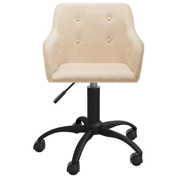 vidaXL Chaise pivotante de salle &agrave; manger Cr&egrave;me Tissu