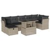 vidaXL Salon de jardin 8 pcs avec coussins gris clair r&eacute;sine tress&eacute;e