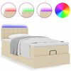 vidaXL Lit ottoman avec matelas cr&egrave;me 100x200 cm tissu