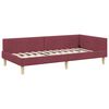 vidaXL Cadre de lit d'angle avec matelas avec matelas 2 pcs Gris tissu