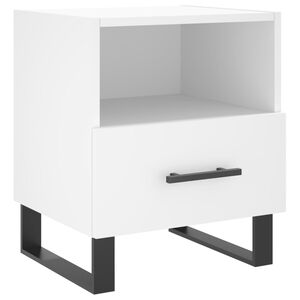 vidaXL Table de chevet blanc 40x35x47,5 cm bois d&rsquo;ing&eacute;nierie