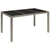 vidaXL Ensemble &agrave; manger de jardin et coussins 7 pcs gris rotin