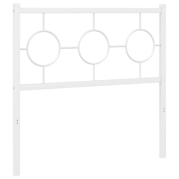vidaXL T&ecirc;te de lit de remplacement m&eacute;tal blanc 90 cm