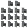 vidaXL Ensemble &agrave; manger de jardin 15 pcs coussins gris r&eacute;sine tress&eacute;e