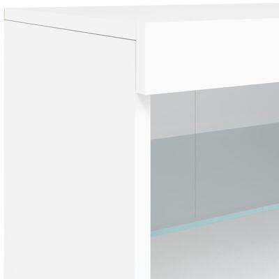 vidaXL Buffet avec lumières LED blanc 60x37x67 cm