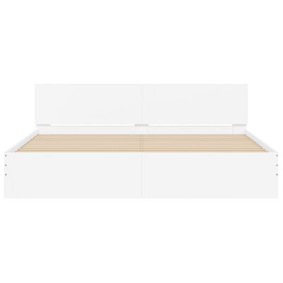 vidaXL Cadre de lit avec tête de lit blanc 160x200 cm