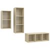 vidaXL Ensemble de meubles TV 3 pcs Ch&ecirc;ne sonoma Bois d'ing&eacute;nierie
