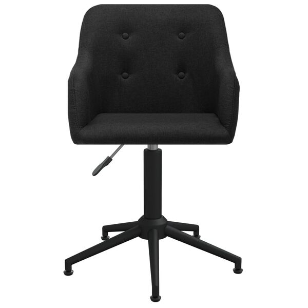 vidaXL Chaise pivotante de salle &agrave; manger Noir Tissu