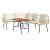 vidaXL Ensemble de canap&eacute; de jardin 2 pc Beige polyrotin
