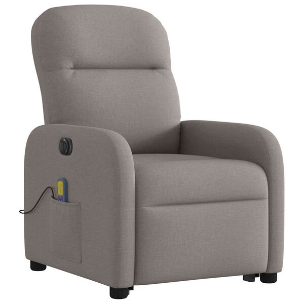 vidaXL Fauteuil inclinable de massage &eacute;lectrique Taupe Tissu