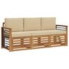 vidaXL Ensembles de canap&eacute;s 3 pc Naturel et Beige Bois d'Acacia Massif