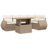 vidaXL Salon de jardin avec coussins 6 pcs beige r&eacute;sine tress&eacute;e