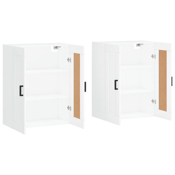 vidaXL Armoires murales 2 pcs blanc bois d'ing&eacute;nierie
