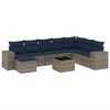 vidaXL Ensemble de canap&eacute; de jardin 9 pcs avec coussins gris r&eacute;sine tress&eacute;e