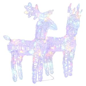 vidaXL Rennes de No&euml;l 2 pcs 80 LED Multicolore Acrylique
