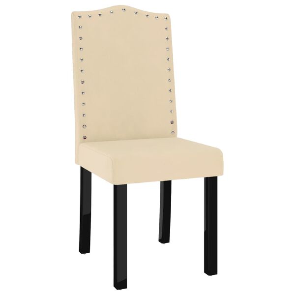 vidaXL Chaises &agrave; manger lot de 4 cr&egrave;me velours