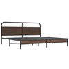 vidaXL Cadre de lit en m&eacute;tal sans matelas ch&ecirc;ne marron 200x200 cm