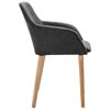 vidaXL Chaises &agrave; manger lot de 2 gris fonc&eacute; tissu et ch&ecirc;ne massif