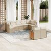 vidaXL Salon de jardin avec coussins 9 pcs beige r&eacute;sine tress&eacute;e