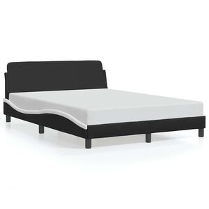 vidaXL Cadre de lit Dover noir et blanc 120x200 cm similicuir