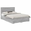 vidaXL Cadre de lit Gris Sonoma 140 x 190 cm Bois d'ing&eacute;nierie