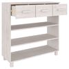 vidaXL Table console HAMAR Blanc 90x35x90 cm Bois massif de pin