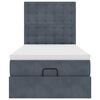vidaXL Cadre de lit ottoman avec matelas gris fonc&eacute; 90x190 cm velours